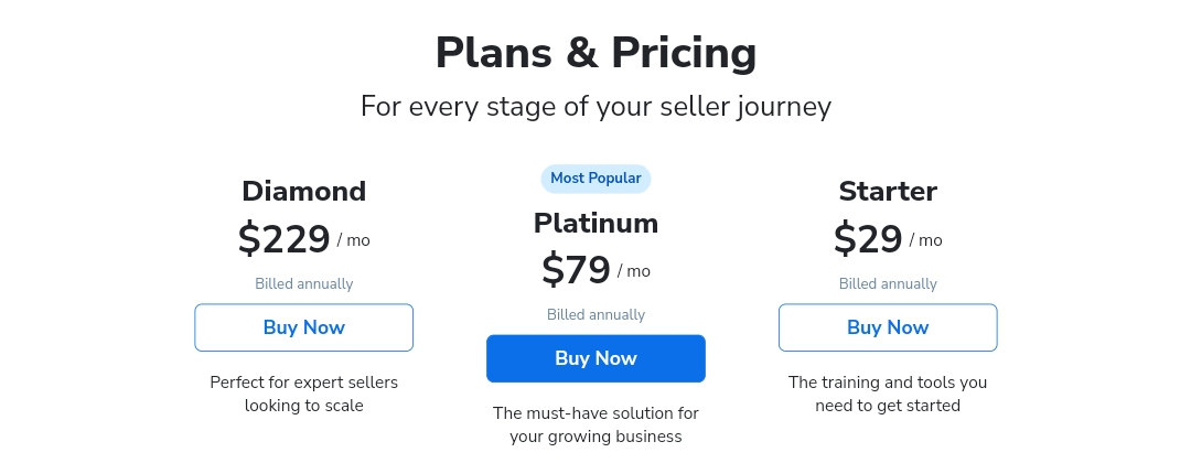 Helium 10 Diamond Plan Pricing