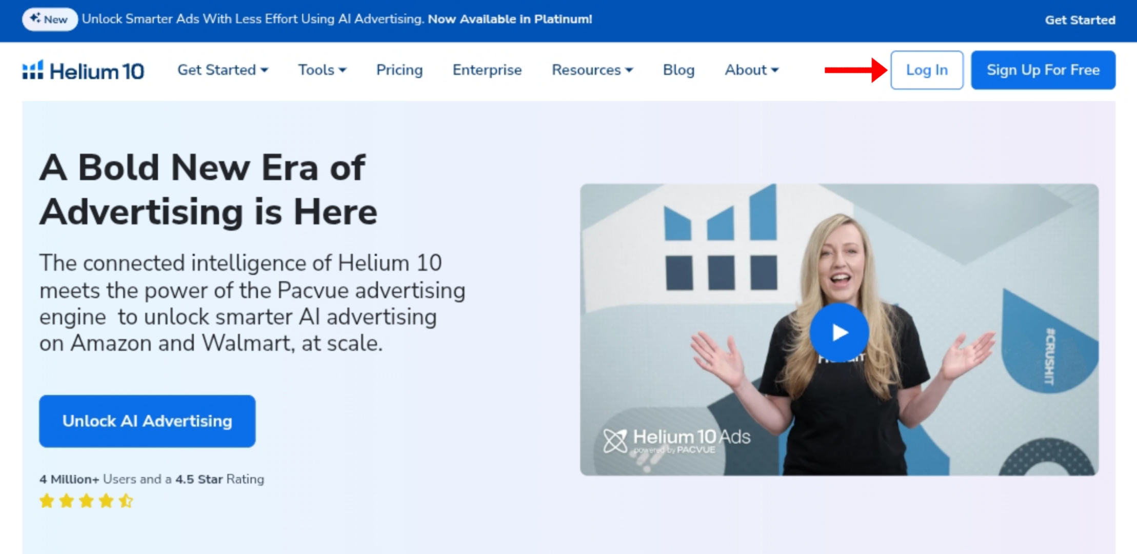 Log in to Helium 10 Step 1 of the Helium 10 login process: visite the Helium 10 login page