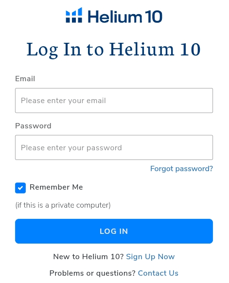 Log in to Helium 10 Log in to Helium 10