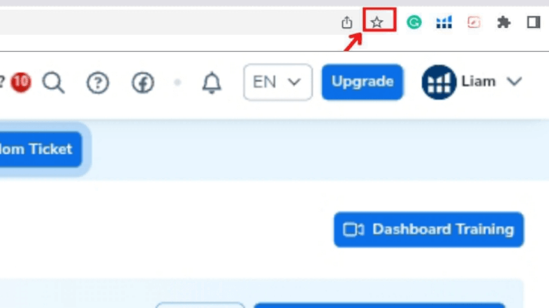 Log in to Helium 10 page Screenshot showing how to save the login page as a bookmark